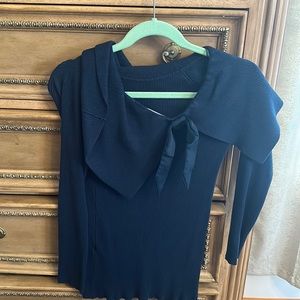 Navy blue off the should sweater by Express. Size Small. Good condition.
